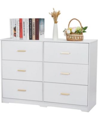 6-Drawer Dresser – Modern Wooden Chest with Metal Handles, Perfect Organizer for Bedroom, Closet, or Living Room.