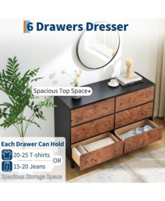 6 Drawers Dresser for Bedroom, Fabric Storage Tower for Living Room, Entryway, Easy Pull Fabric Bins, Chests Organizer