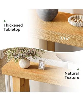 Wood Console Table, 63" Long Entryway Table with Stable Leg, Farmhouse Couch Station Behind Sofa with Storage