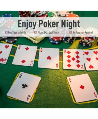 72Inch Foldable Poker Table with Professional Layout and Cup Holders for 7 Players Casino Style Green Felt Blackjack Table for Home Game Rooms