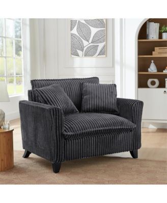 Corduroy Lazy Sofa with Backrest & Armrests for Living Room & Bedroom