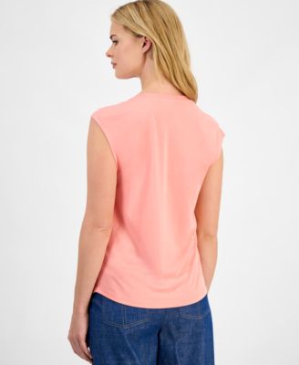Women's Solid Twist-Neck Tank Top