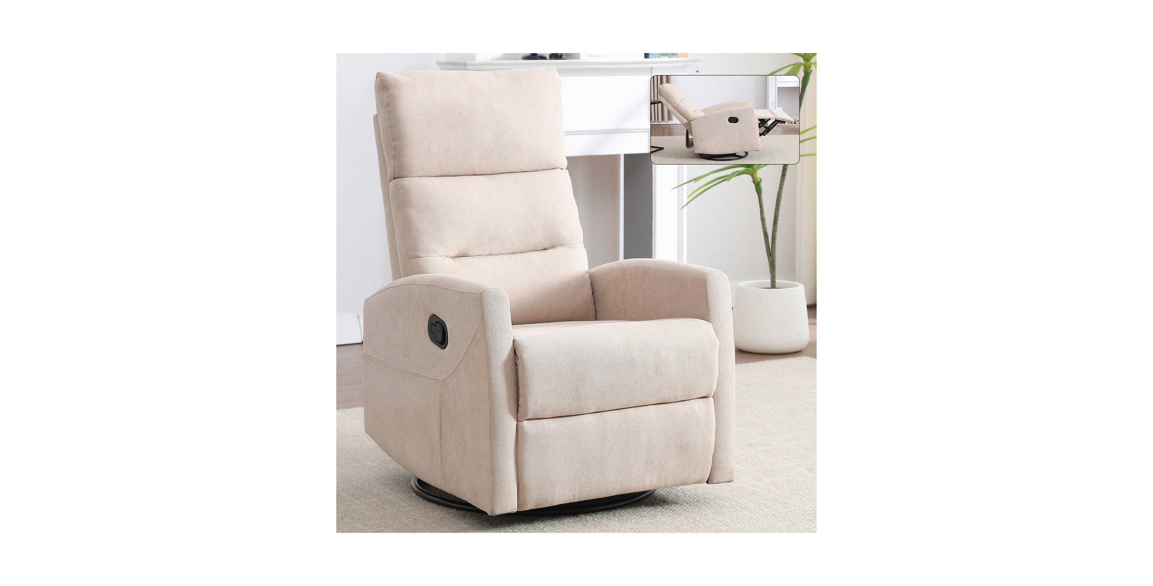 Boyel Living Manual Recliner Chair with Rocker and Swivel Fabric for Room