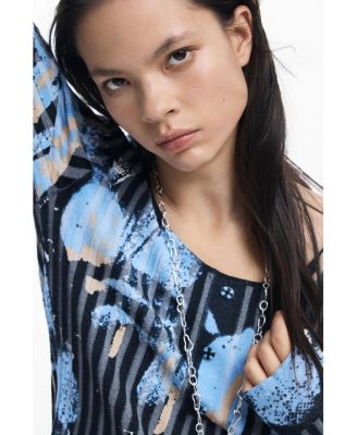 Women's Fine Floral-Texture Sweater