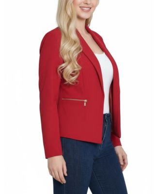 Women's Cropped Long Sleeve Crepe Jacket