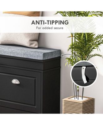 Shoe Organizer Bench with Seat and Lower Shelf