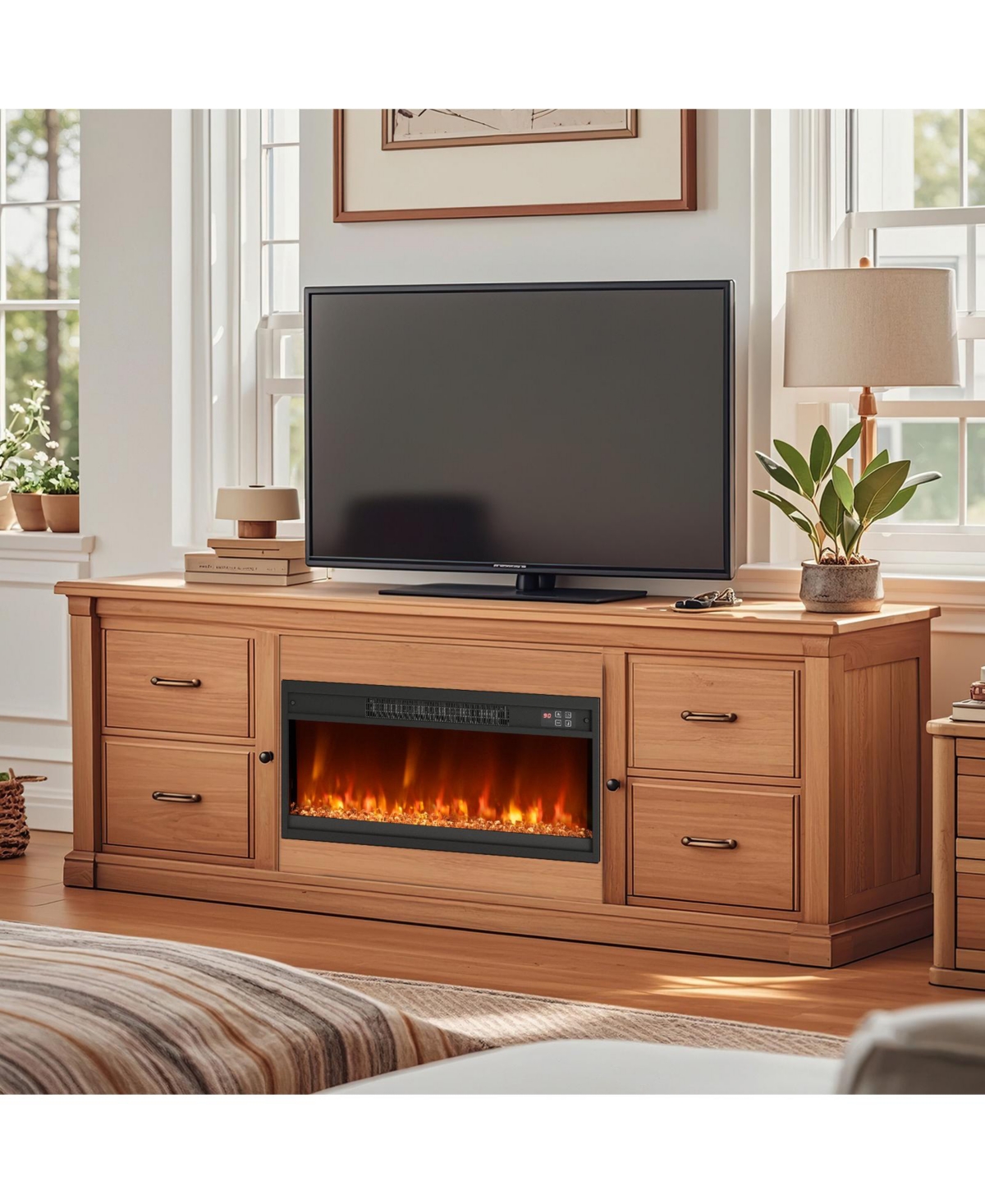 Sugift 26 Inch 1500W Electric Fireplace Insert with Remote Control