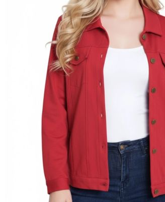 Petite Long Sleeve Ponte Cropped Jacket