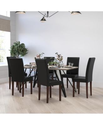 Ellison Mid-Century Panel Back Parsons Accent Dining Chair - Set of 6