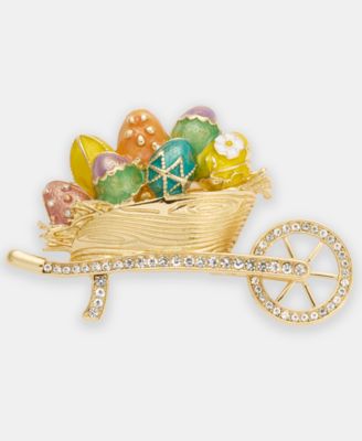 Pav&eacute; & Painted Egg Wheelbarrow Pin