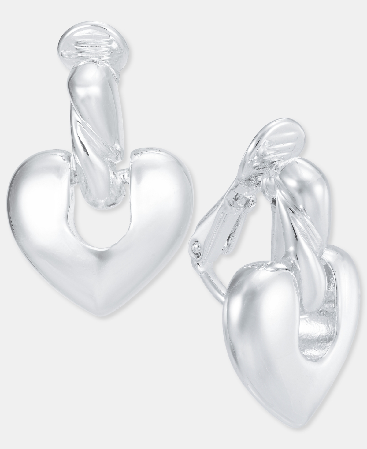 Anne Klein Rope & Heart Clip-On Drop Earrings