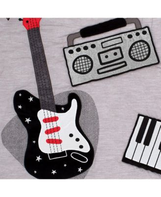 Baby Rock Star Musical Instruments 3-Piece Crib Bedding Set - Gray