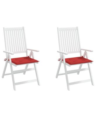 Chair Cushion Set of 2 Red Oxford fabric, Foam fiber Medium
