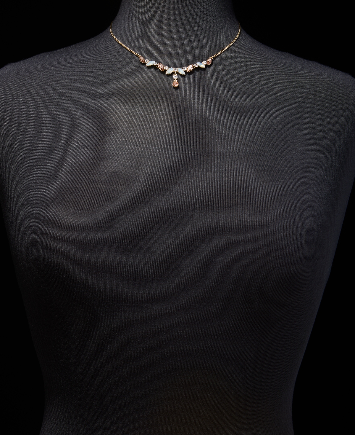 Anne Klein Navette Stone Lariat Necklace & Drop Earrings Set