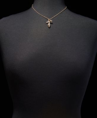 Pav&eacute; Infinity Cross Pendant Necklace & Drop Earrings Set