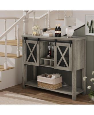 Buffet Cabinet 46.5" Large Buffet Sideboard Cabinet with Sliding Barn Doors