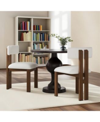 3-Piece Dining Set: Round Table & 2 Upholstered Chairs