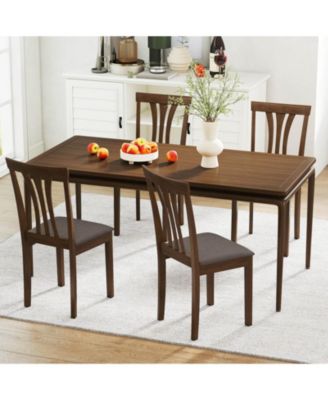 Dining Chairs Set of 2 Linen Fabric Dining Room Chairs with Hollowed Backrests