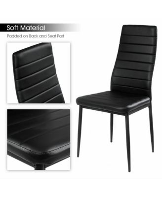 5 Piece Kitchen Dining Set Glass Metal Table 30" and 4 Chairs Breakfast Furniture