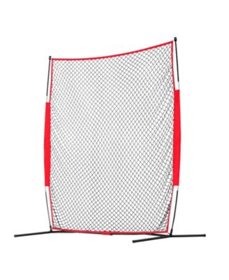 Barricade Backstop Net, 7x7 ft Sports Barrier Netting with Carry Bag, Practice Screen for Baseball, Softball, Soccer and Hockey