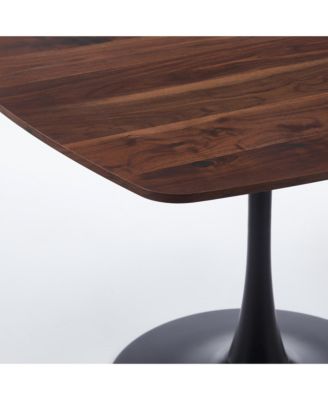 42 Inch Square Dining Table for 4-6 Person, Modern Table with Sturdy Metal Pedestal Base