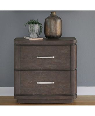 Drawer Nightstand with Charging Station - A/C, USB, USB-C - Satin Espresso Oak