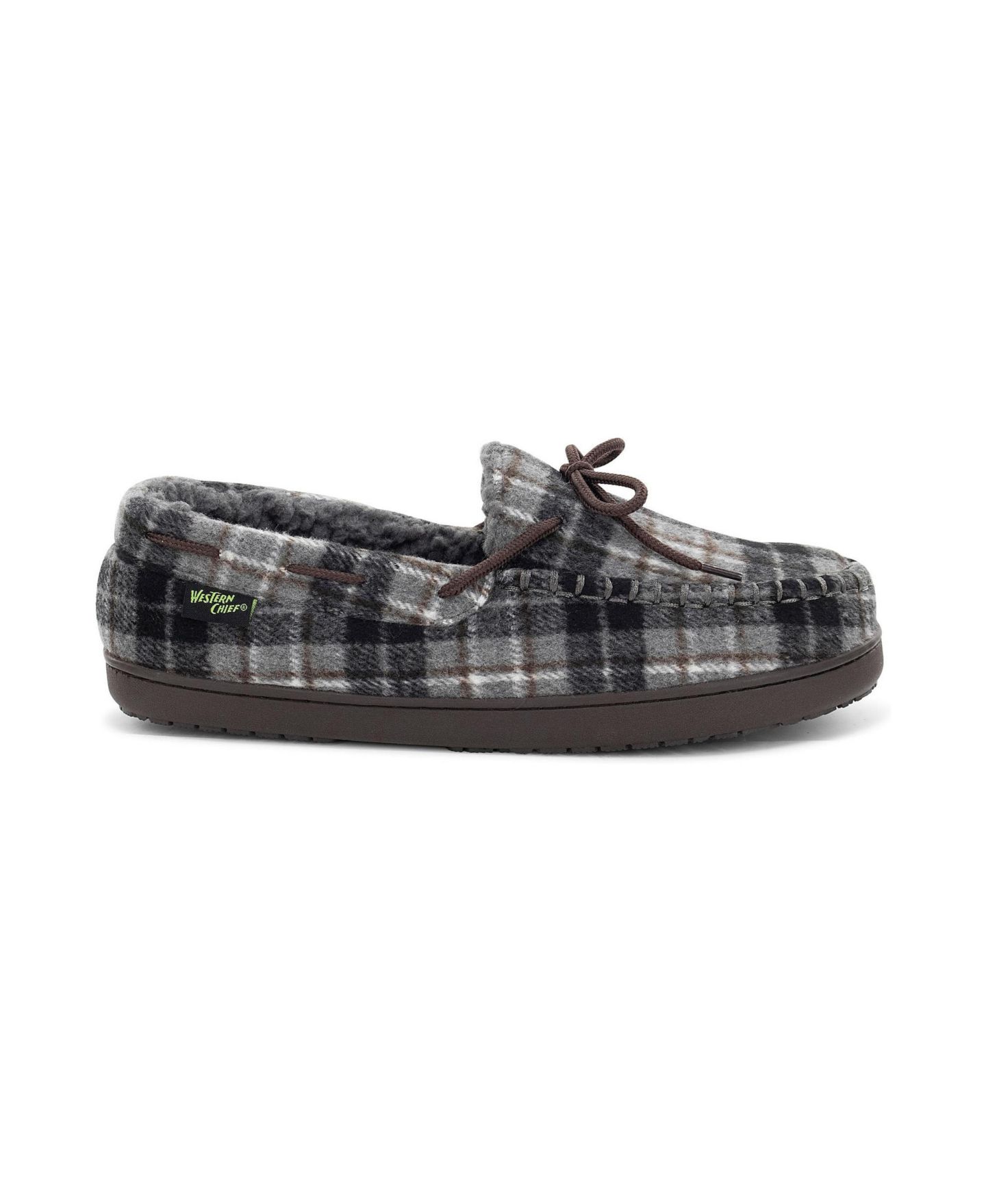 Мужские тапочки Western Chief Sumner Plaid Slipper, цвет: Серый — фото 1