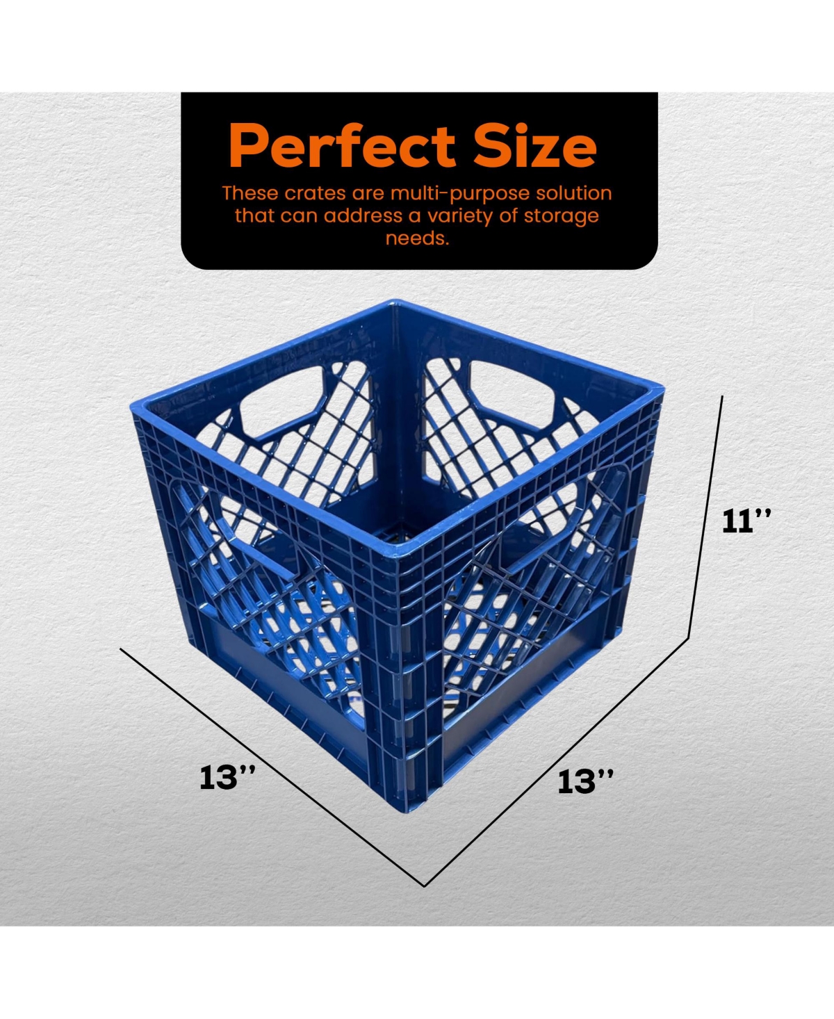 Juggernaut Storage 2-Pack Crate for Office Storage & Classroom Organization,Blue