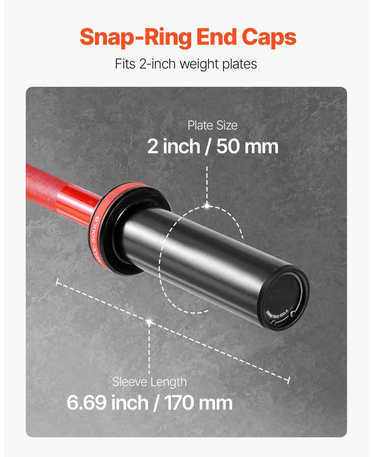 Sugfit 4FT Barbell Bar 2-Inch Olympic Weight Bar Knurled Grip 550 Lb Capacity