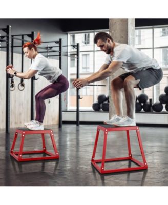 SUGFIT 18" Steel Plyo Jump Box Agility Training Platform Red