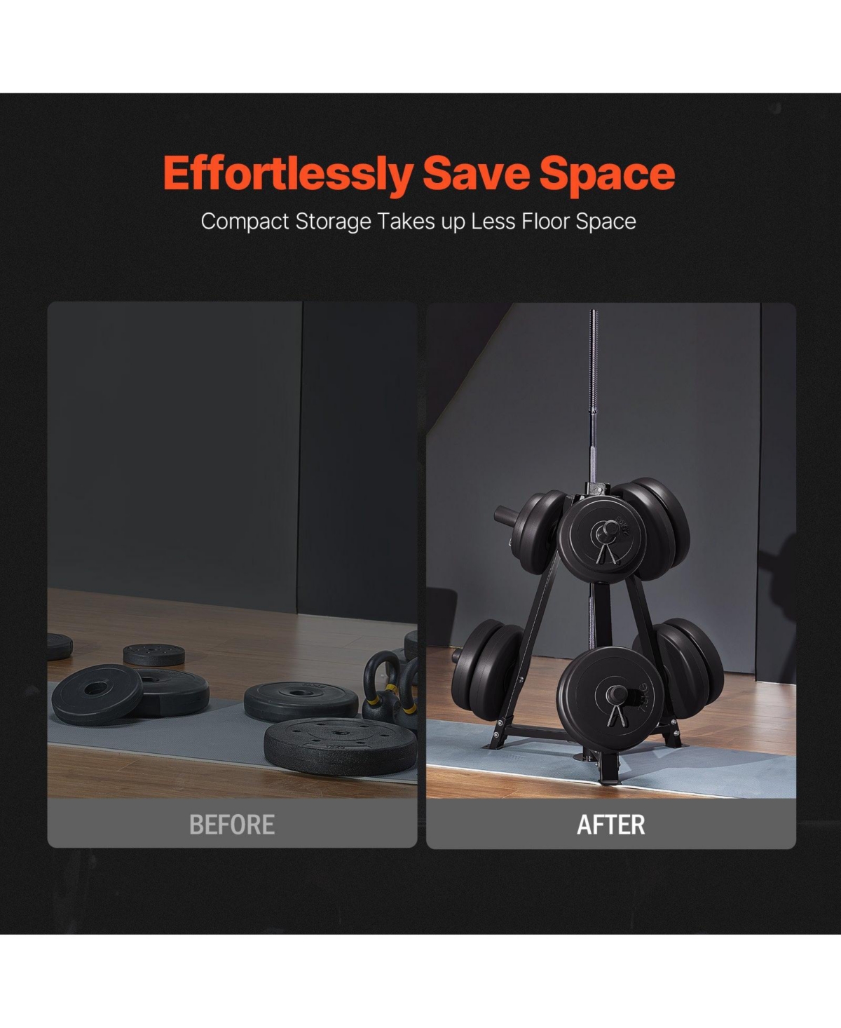 Sugfit Weight Plate Rack 300 Lb Capacity 2-Inch Plate Tree Storage Stand