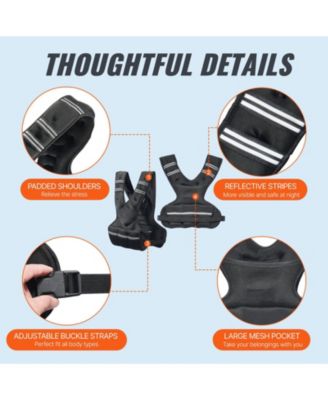 SUGFIT Adjustable Weighted Vest 20–32 LB with Iron Sand Weights and Reflective Strips