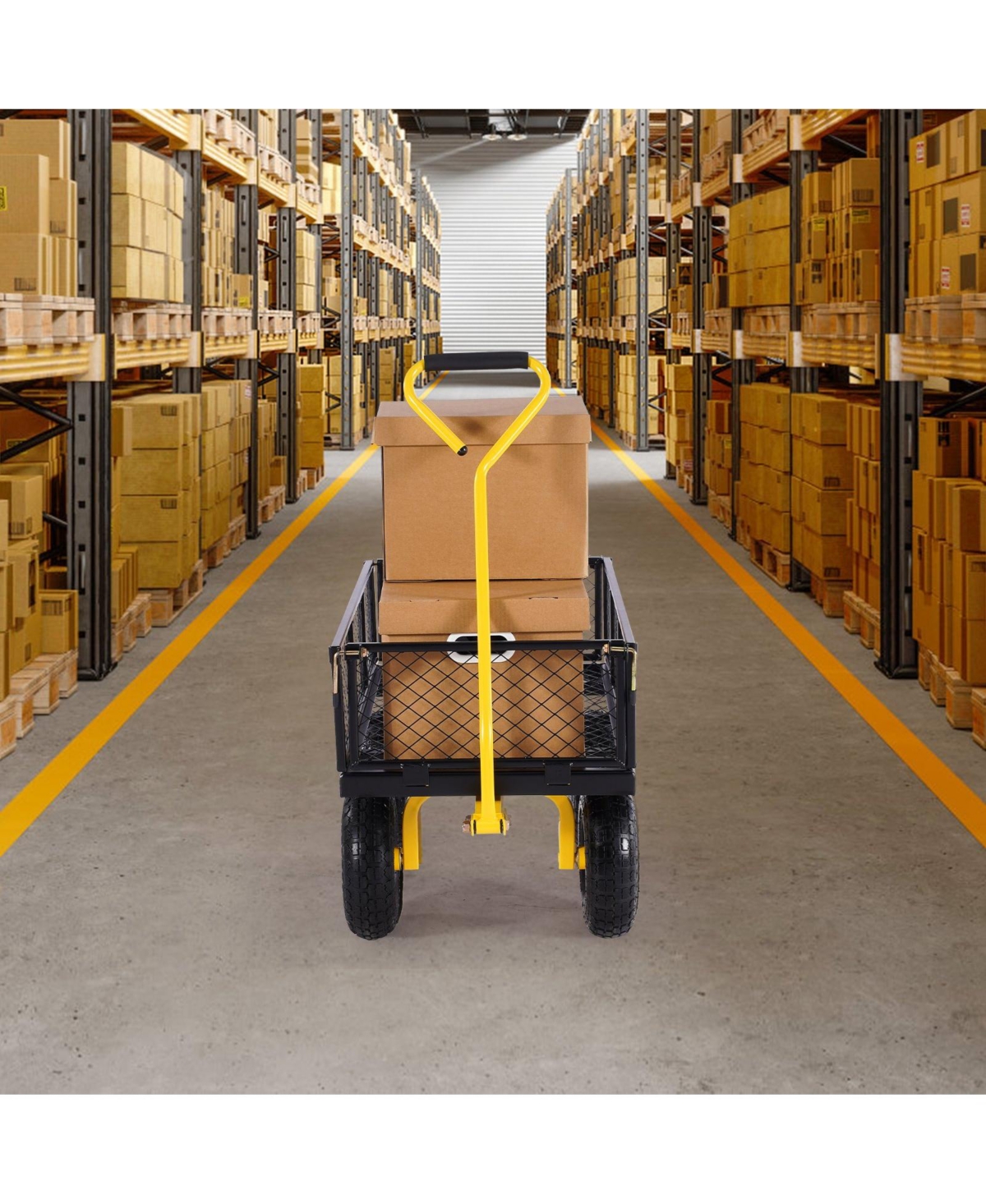 Sugfit 500 lbs Capacity Garden Cart with All-Terrain Tires & Steel Frame