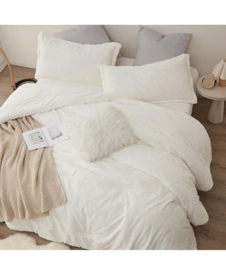 Ribbed Oversized Comforter Set - Ivory Almond