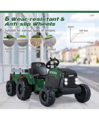 24V Kids Ride On Tractor with Detachable Trailer