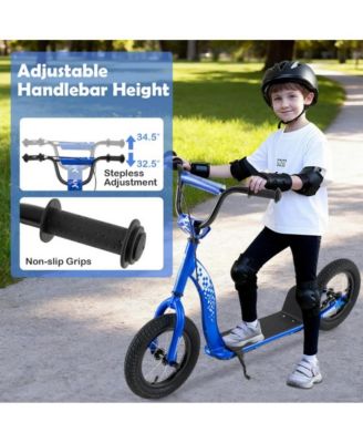 Youth Kick Scooter with Adjustable Height and Inflatable Wheels