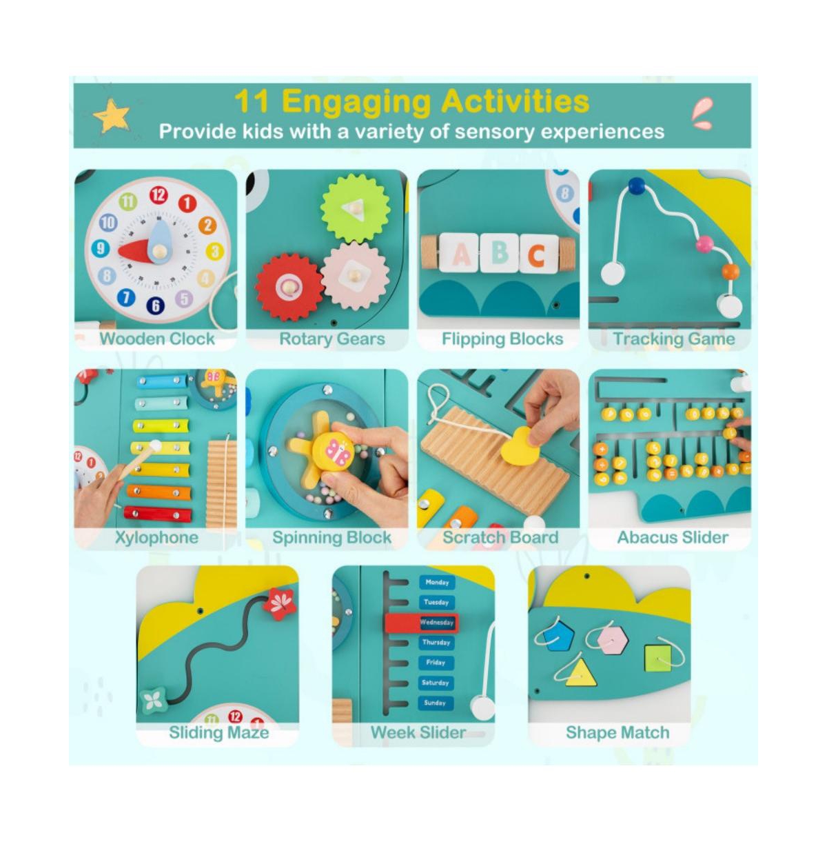 Hongge 11 1 Dinosaur Busy Board Wall Activity Panels
