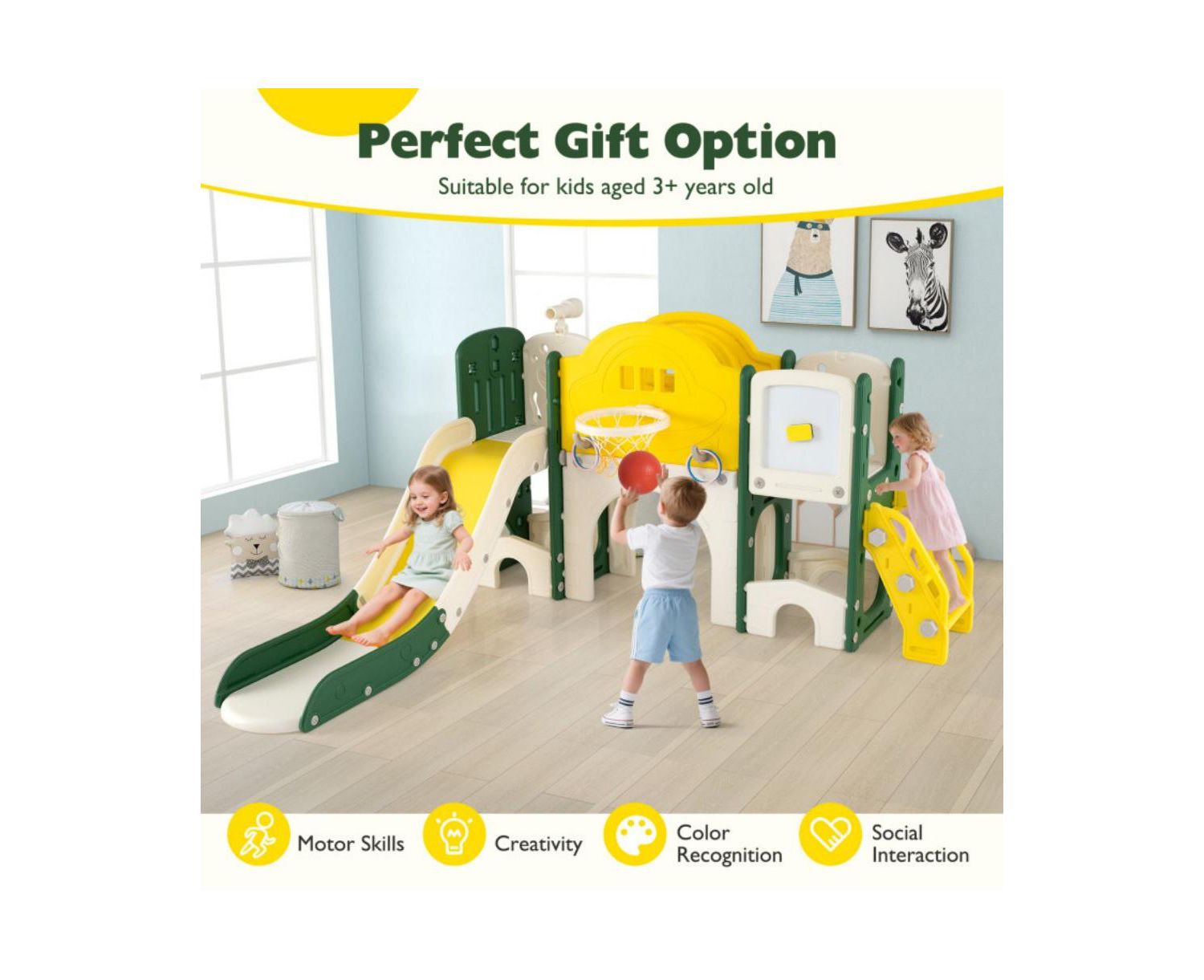 Toddler 10-in-1 Slide and Climber Playset