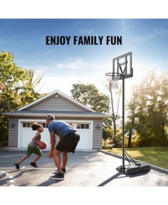 44-Inch Adjustable Basketball Hoop, 4–10 ft Portable Backboard System with Wheels and Fillable Base