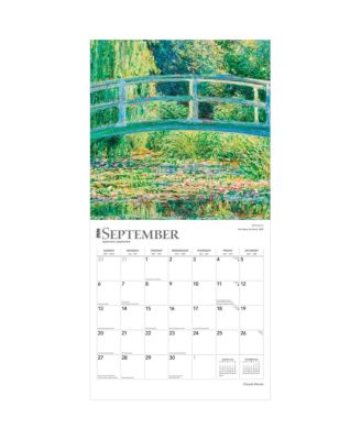 Claude Monet | 2026 12 x 24 Inch (Hanging) Monthly Square Wall Calendar | Foil Stamped Cover | Plastic-Free