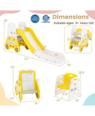 5 in 1 Convertible Toddler Slide and Art Easel Set