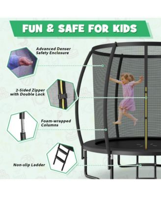  8 Foot ASTM Certified Recreational Trampoline with Ladder