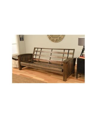 Washington Frame-Rustic Walnut Finish-Canton Black Mattress