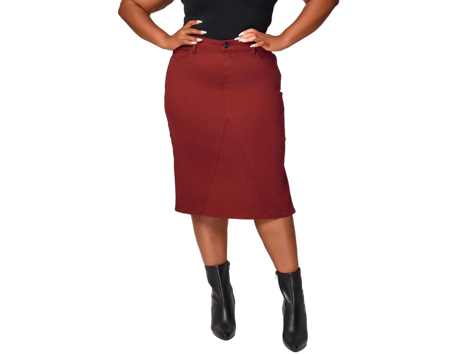 Women's Midi Skirt with Side Vents
