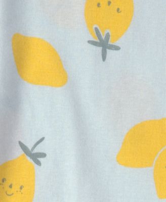 Girls' Toddler 2T-5T Lemon Print Top and Pajama Pants, 4-Piece Set