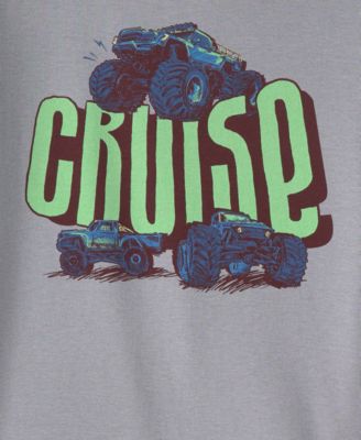 Boys' Toddler 2T-5T Monster Truck Print Top and Pajama Pants, 4-Piece Set