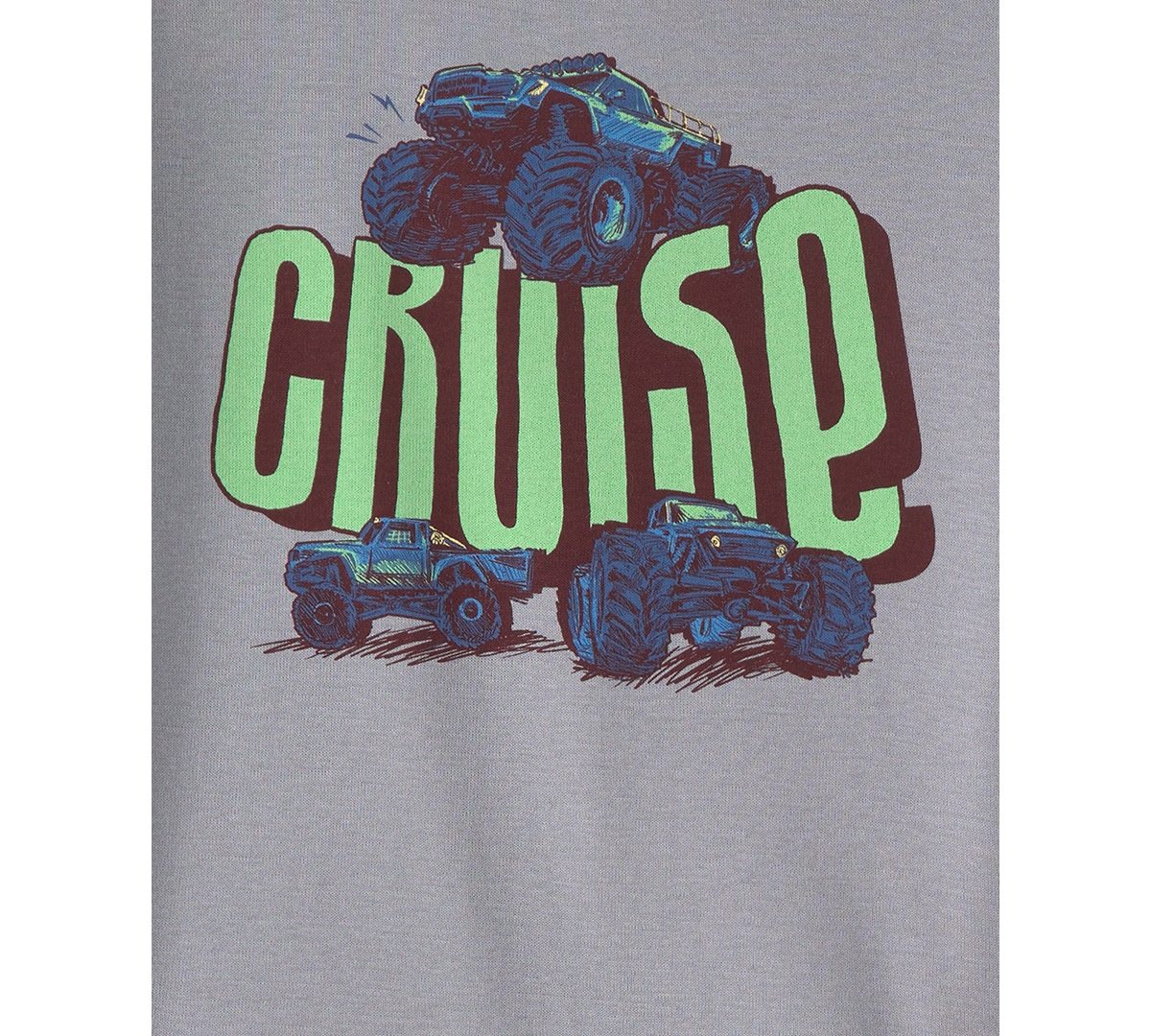 Carter's Boys' Toddler 2T-5T Monster Truck Print Top and Pajama Pants, 4-Piece Set