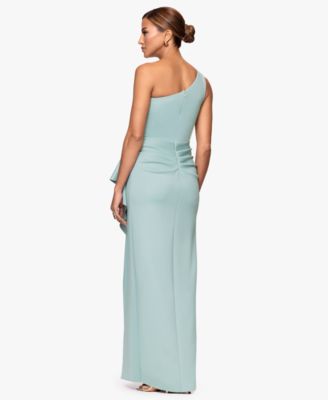 Petite One-Shoulder Side Ruching Gown