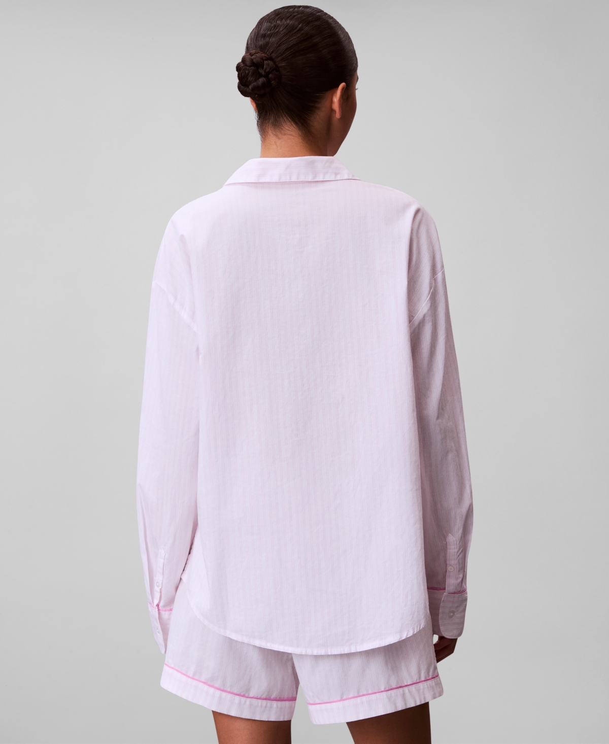 Calvin Klein Women's Poplin V-Day Button-Down Pajama Shirt