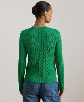 Petite Embroidered-Crest Crew Neck Sweater